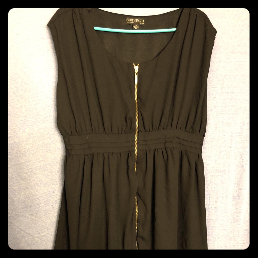 Forever 21 LBD with gold zipper front XL